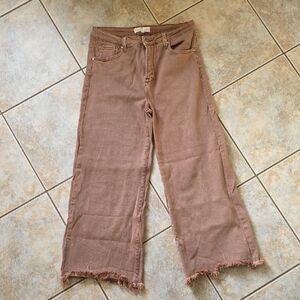 High-Rise Wide-Leg Jeans in Dusty Rust
